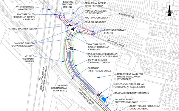 Map showing the roadworks