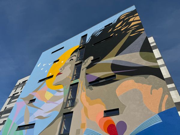 ‘ATMA Youth Mural’ on the James Hehir Building by ATMA during the Art Eat & Wild Walls in 2024