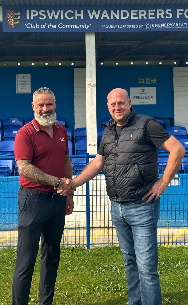 Joe Garnham and Stephen Boyle, co-chairmen of Ipswich Wanderers FC