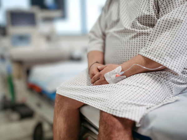 Obese male in hospital