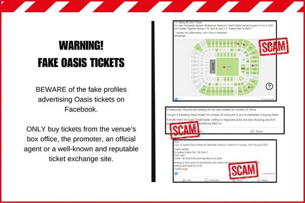 How to spot fake Oasis tickets