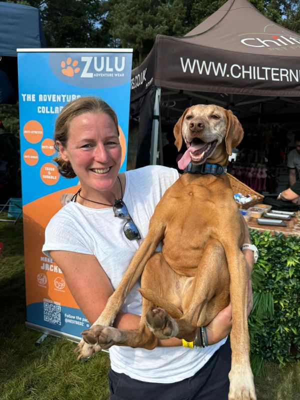 Emma Johnson and her pet dog Zulu