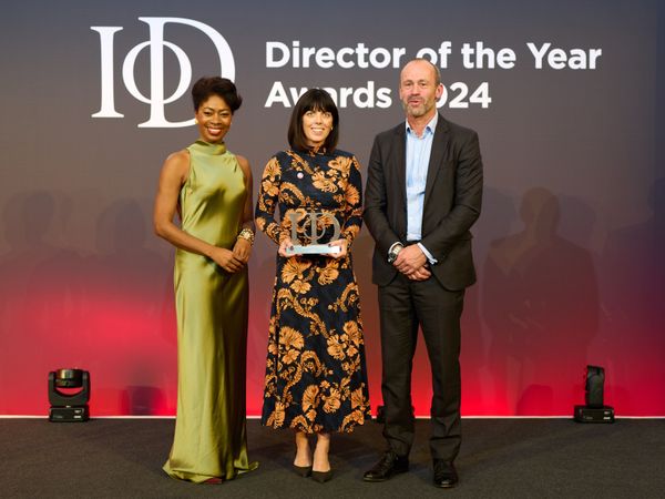 Rachel Garrett collecting her award