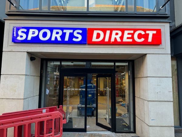 New signage now adorns the front of the new Sports Direct store