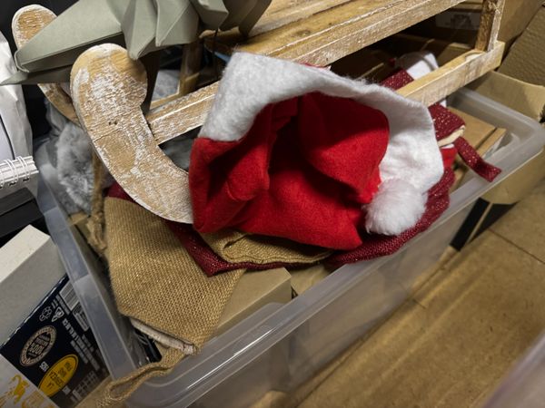 Christmas decorations in the loft