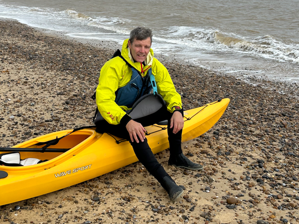 Mark Brennan in his kayak