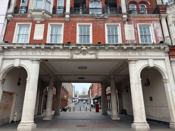 Lloyd's Avenue arch in Ipswich town centre