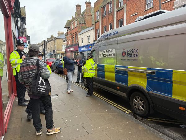 A six-hour test of facial recognition technology in Ipswich town centre on Saturday resulted in five arrests and engagement with around 400 people