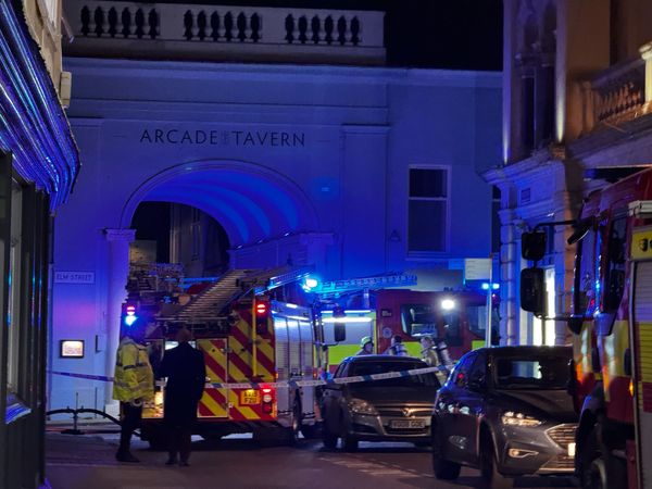 Firefighters at the scene at former Betty Ford's nightclub