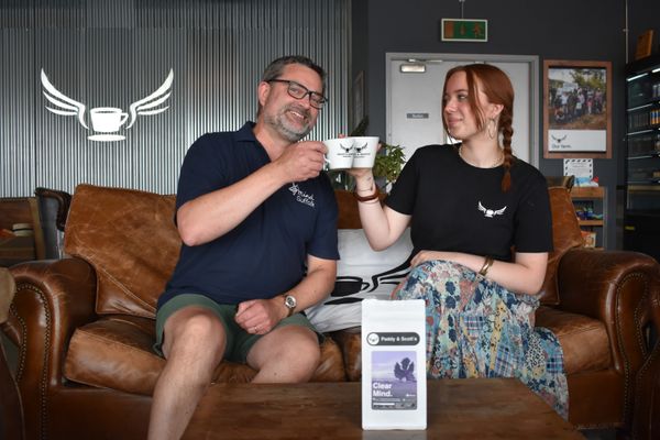 Jon Neal from Suffolk Mind with Liv from Paddy & Scott's