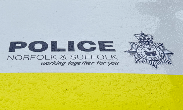 Close up of the bonnet of a Norfolk & Suffolk Police car