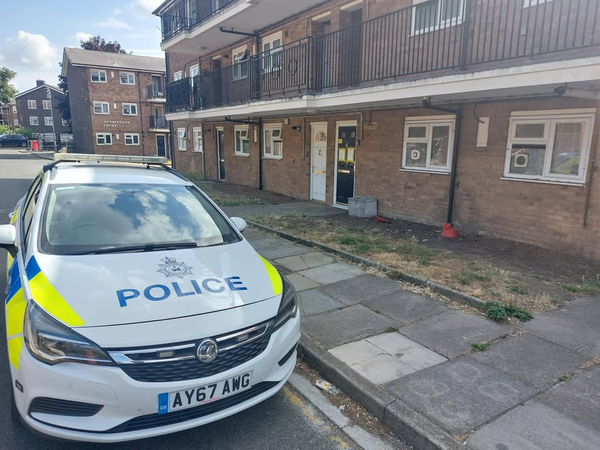 Police outside the property in Ipswich