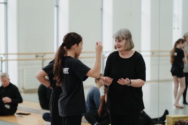 Young and old dancers coming together