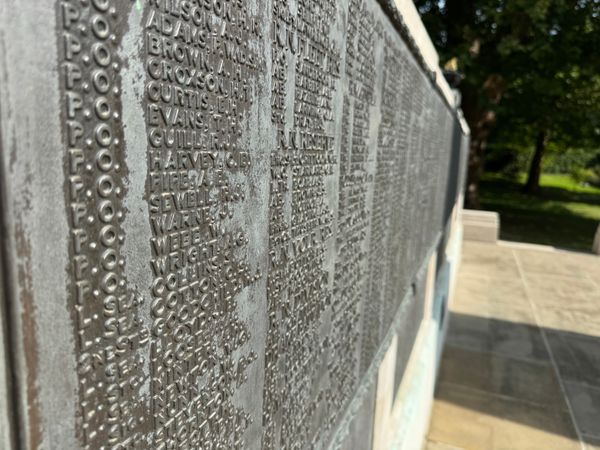 War heroes' names engraved into the Cenotaph in Christchurch Park, Ipswich