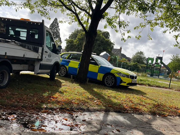 Police remain at the scene of the incident