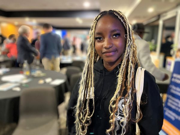 Lynn, from Ipswich, at the Beyond Boundaries launch at Portman Road