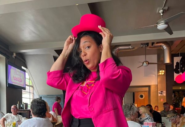 Nadine Wood as Quizmaster at a charity quiz