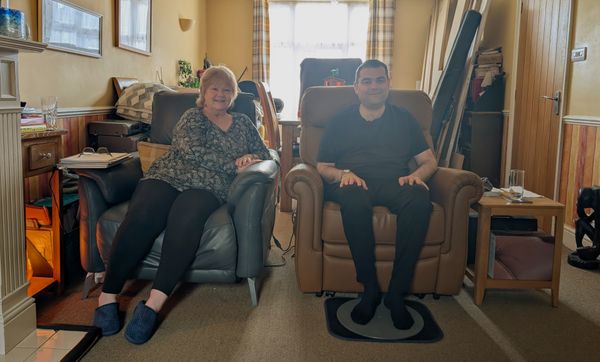 Ivan Ambrose with his mum, Jayne, at home in Ipswich