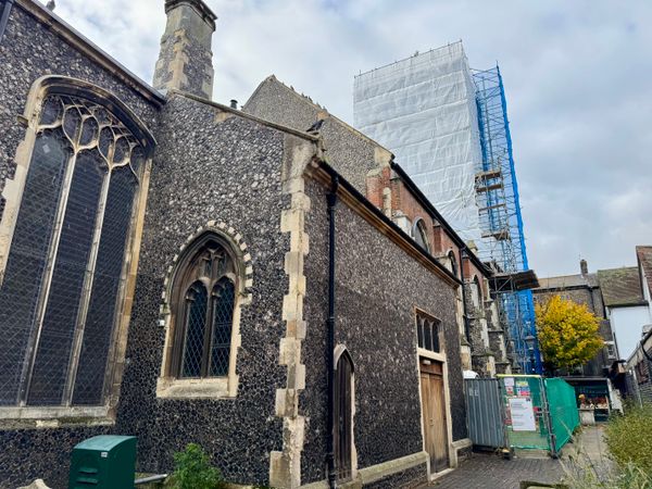St Lawrence Church on Dial Lane is undergoing repairs