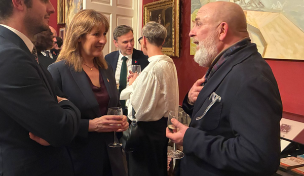 Mark Hubert discussing Ipswich's independent businesses with Chancellor Rachel Reeves