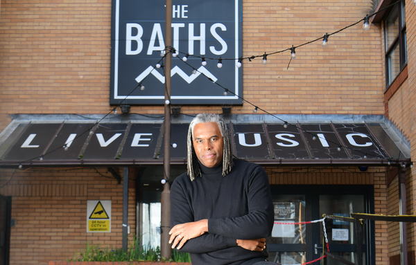 Marcus Harris-Noble outside The Baths