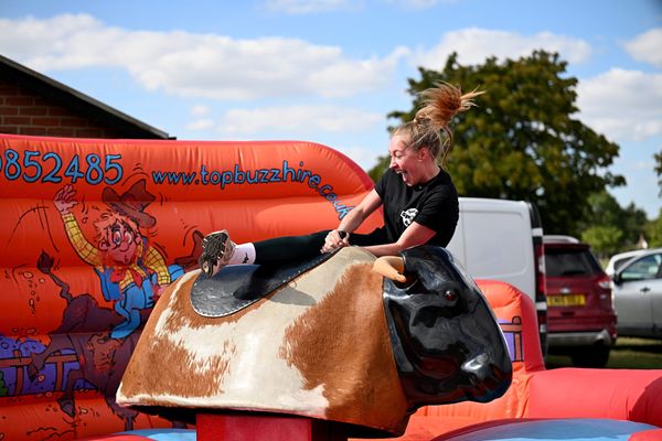 Welly wanging and rodeo bulls raise £10,000 for charity