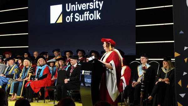 Emma Freud and Alison Weir receive honorary doctorates from University of Suffolk