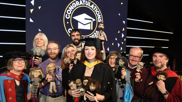 University of Suffolk graduate thanks tutors with crocheted caricatures