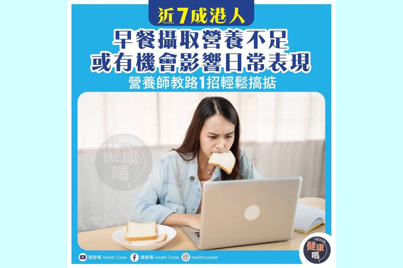 近7成港人早餐攝取營養不足 或有機會影響日常表現 營養師教路1招輕鬆搞掂
