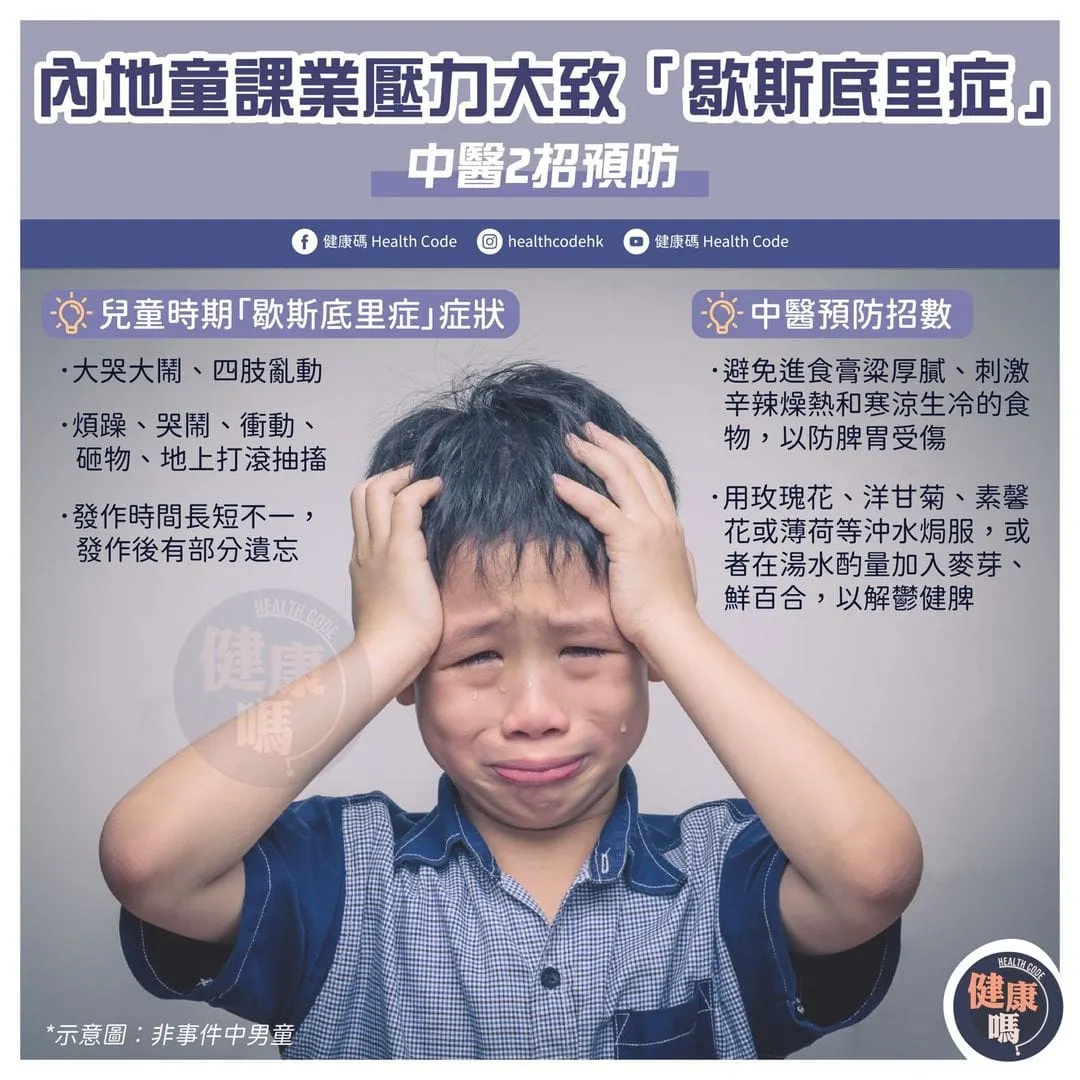 內地童課業壓力大致「歇斯底里症」 中醫2招預防