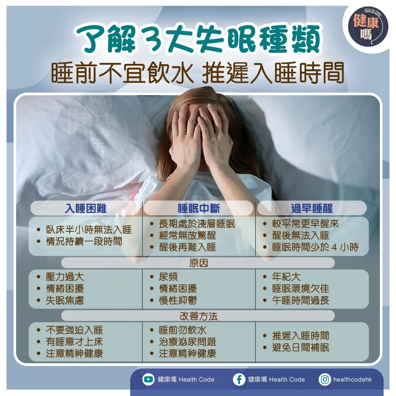 了解3大失眠種類 睡前不宜飲水 推遲入睡時間