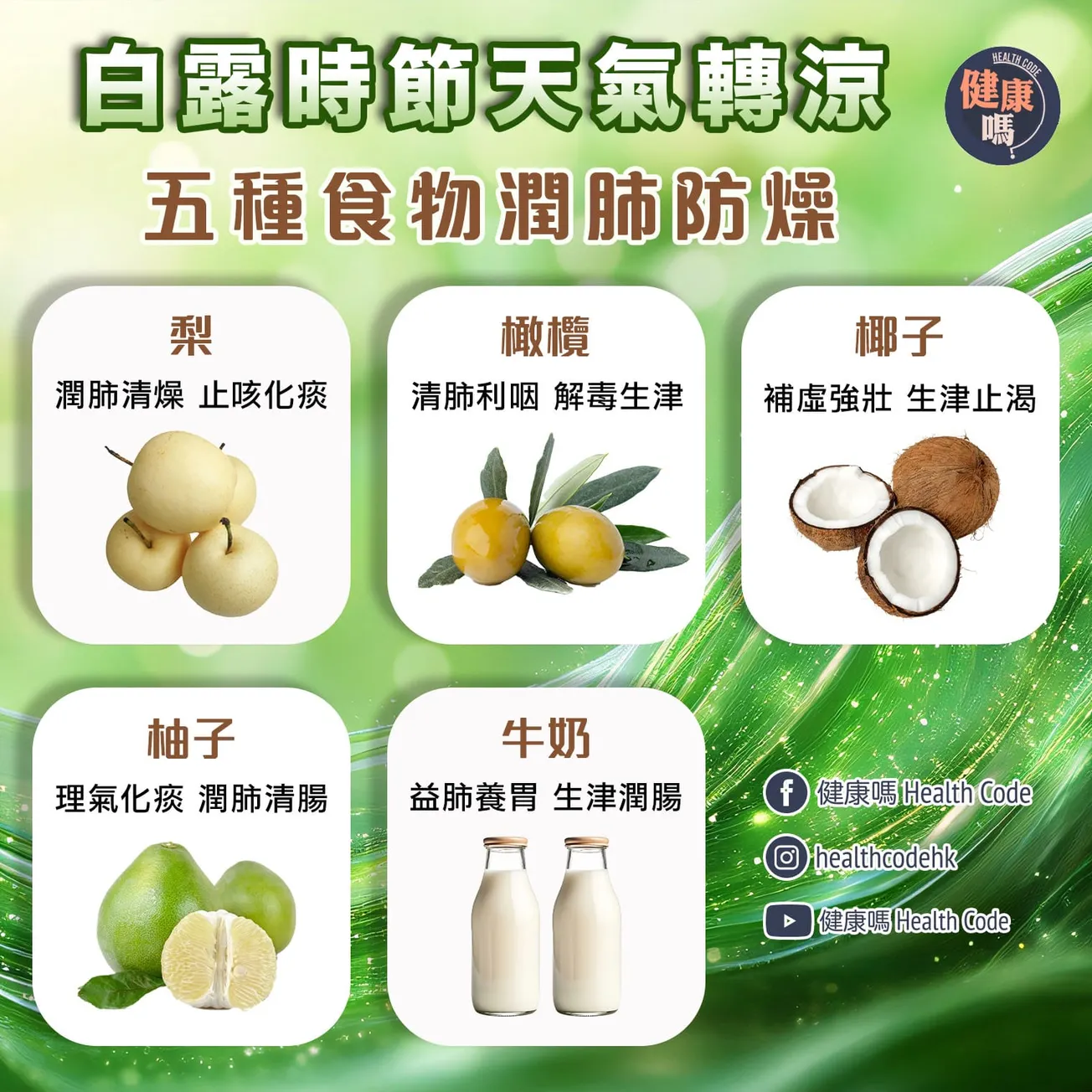 白露時節天氣轉涼 五種食物潤肺防燥