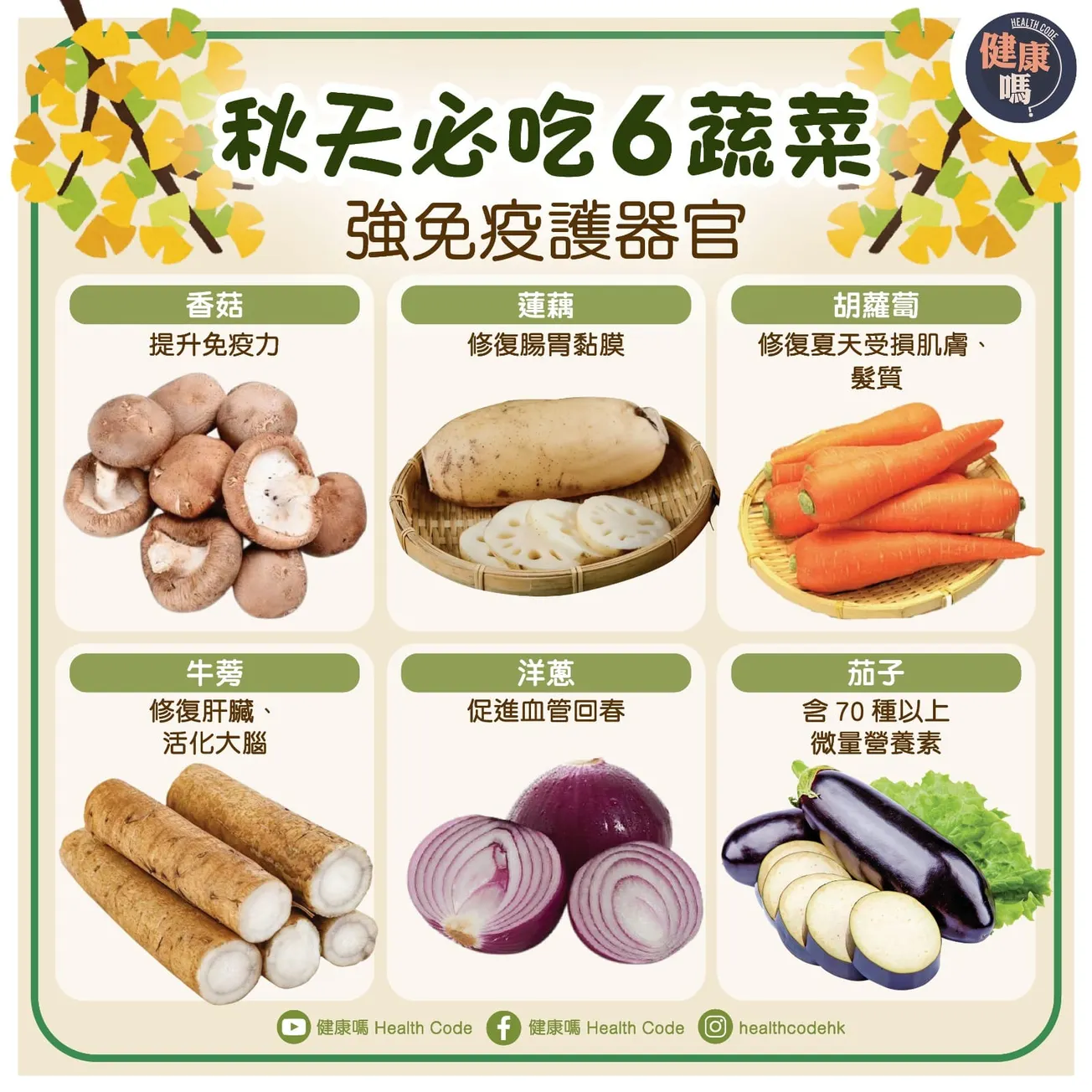 秋天必吃 6 種蔬菜 強免疫護器官