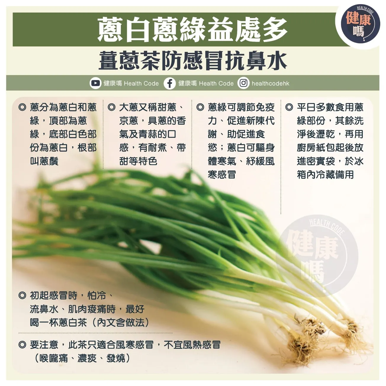 蔥白蔥綠益處多 薑蔥茶防感冒抗鼻水