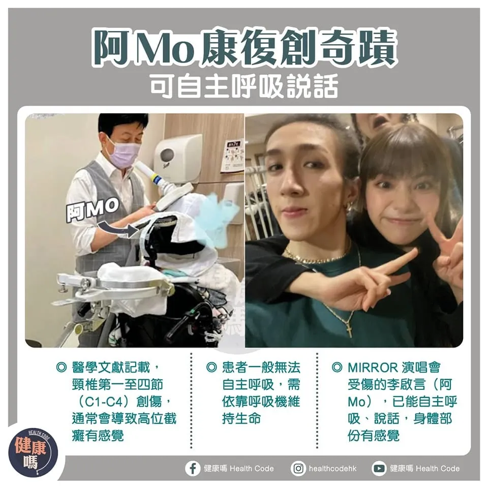 阿 Mo 康復創奇蹟 可自主呼吸說話