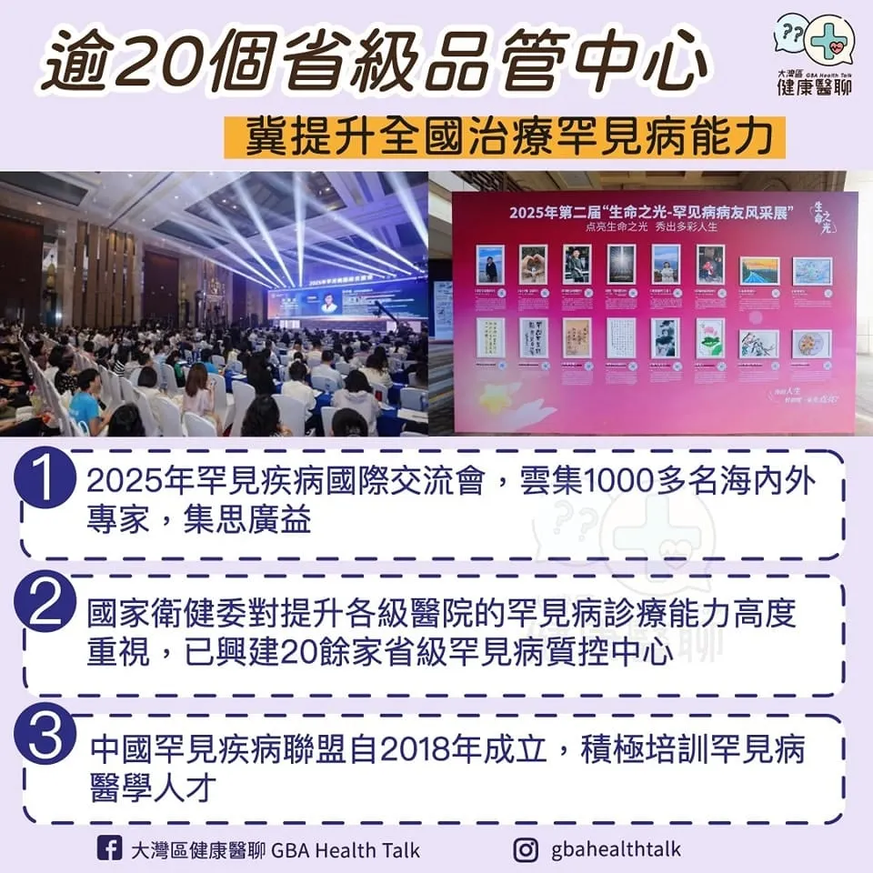逾 20 個省級品管中心 冀提升治療全國罕見病能力