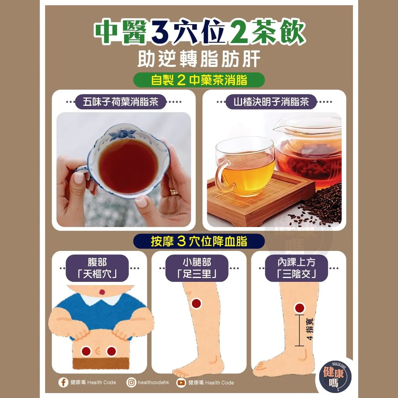 中醫 3 穴位 2 茶飲 助逆轉指肪肝 自制 2 中藥茶消脂