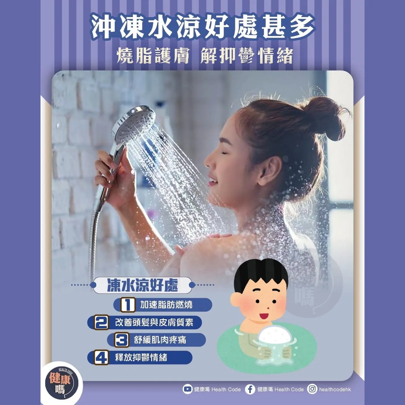 沖凍水涼好處甚多 燒脂護膚 解抑鬱情緒