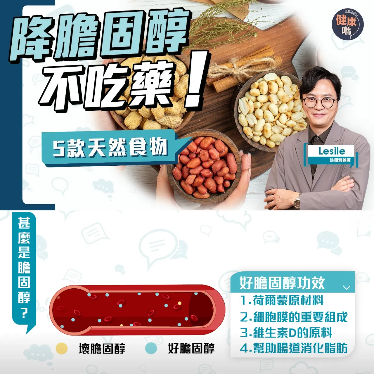 降膽固醇！5類天然食物 +1款超簡單湯水 營養師Leslie教用4款食材｜防三高 高血壓 糖尿 心臟病 慢性發炎