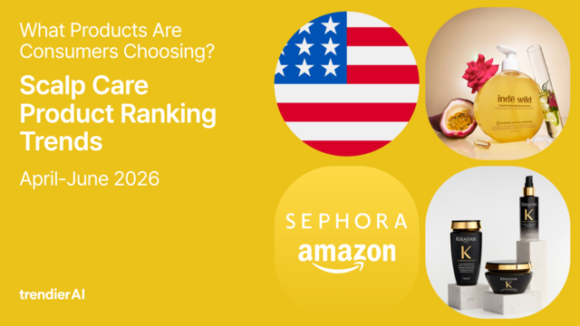 Scalp care review concentration on Sephora US, April to June 2026: the No. 1 product drew 338 reviews while a rival brand spread several products across the Top 10. From the trendier AI Scalp Care Product Ranking Trends report.