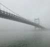 Fog obscures Manhattan and Randall's Island
