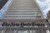 The exterior of the New York Times building.