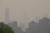 Midtown Manhattan covered in wildfire smog, the MetLife building