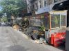 A wrecked dining structure in Manhattan.