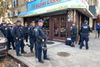 NYPD officers police a protest in Brooklyn.