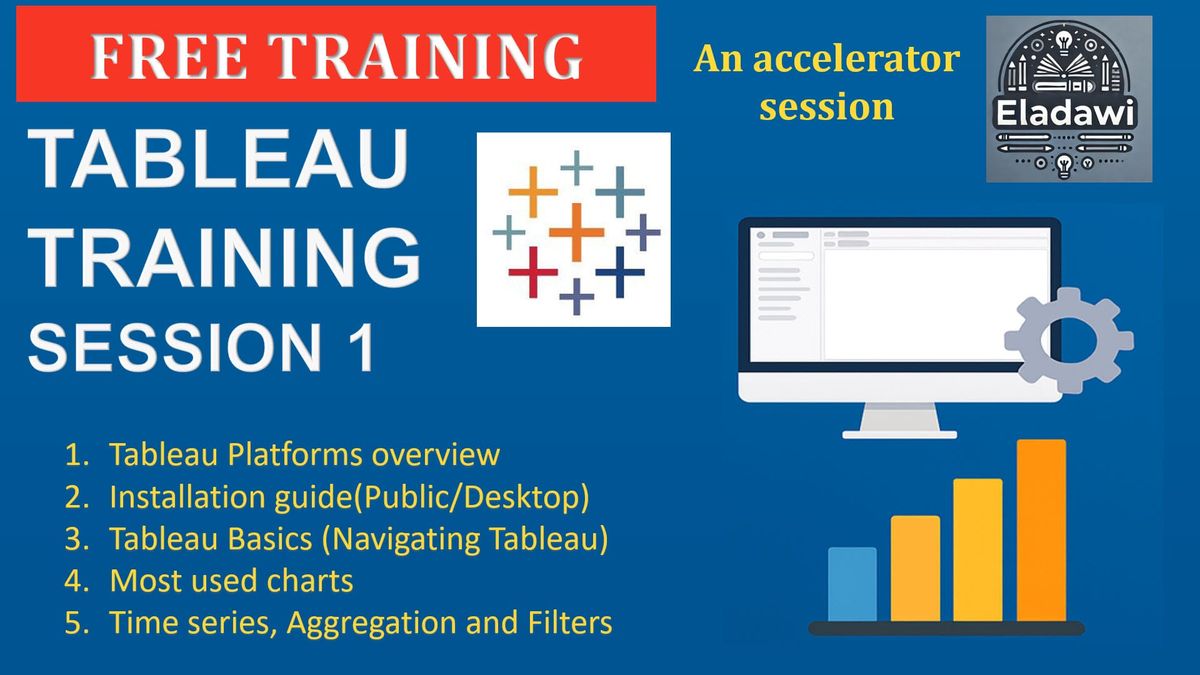 Tableau Training 2025 | Install, Build Charts, Dashboards in 1 Hour+ (Session 1) - Video