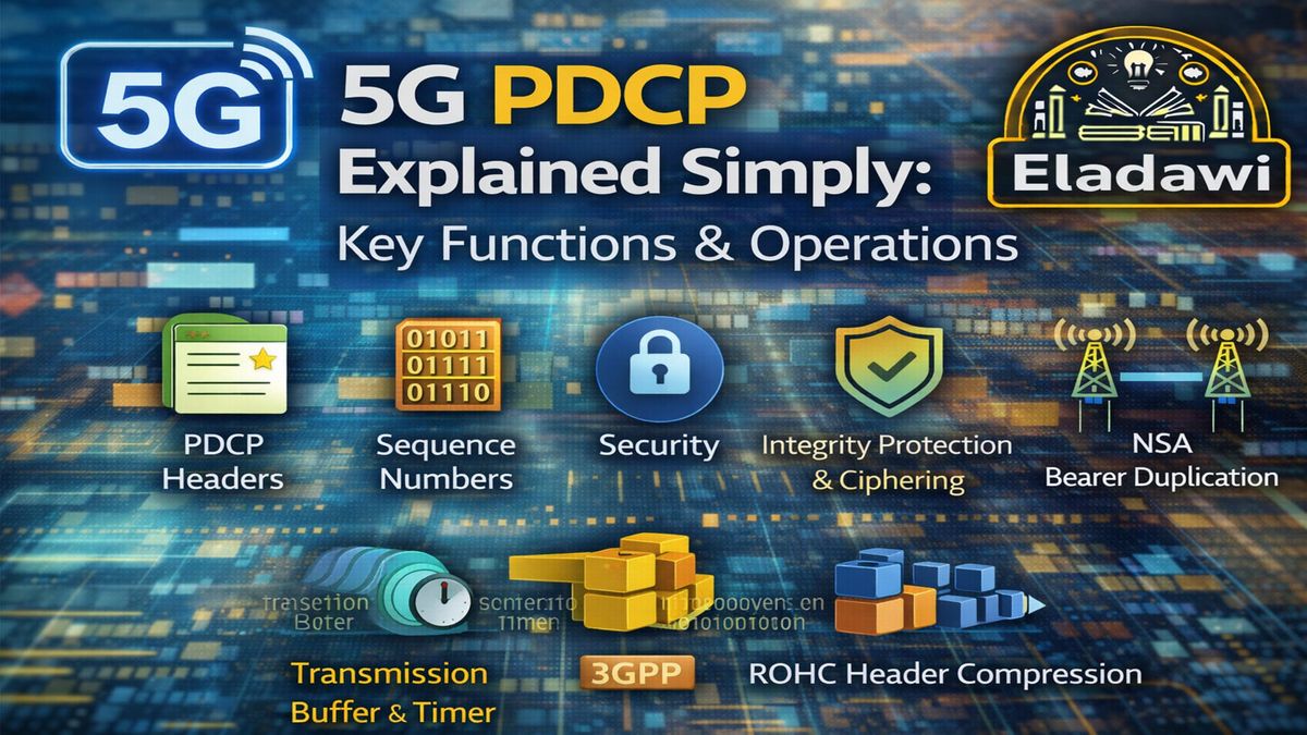 5G PDCP Complete Guide — Functions, Headers, Timers, Reordering, and Data Recovery (Article + Video)