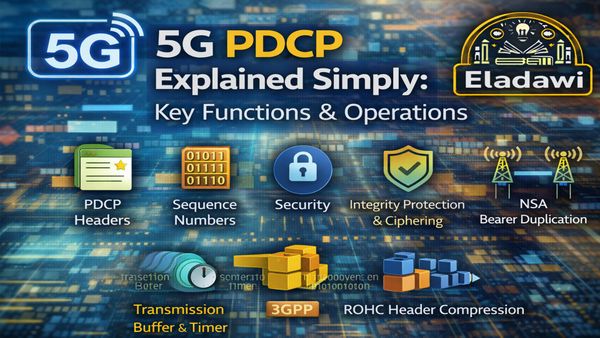 5G PDCP Complete Guide — Functions, Headers, Timers, Reordering, and Data Recovery (Article + Video)