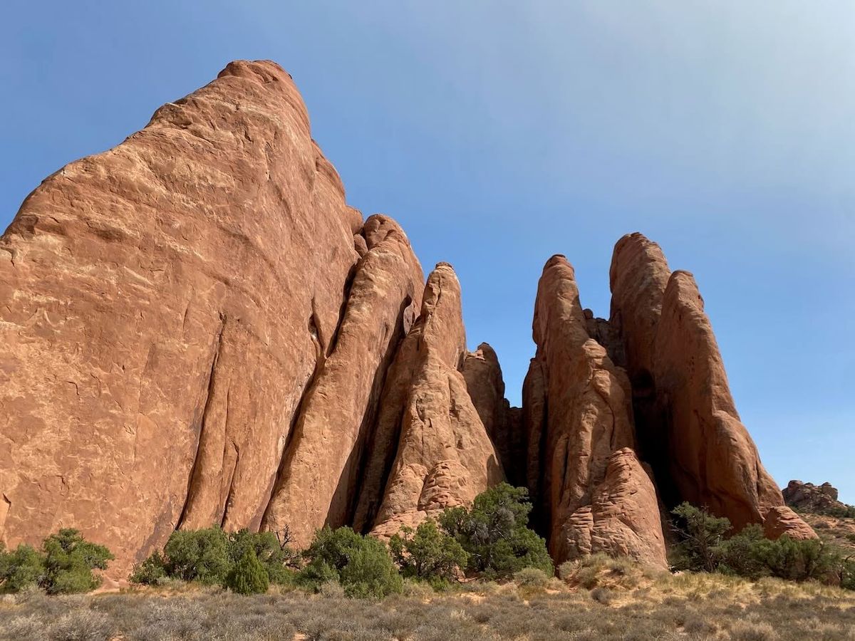 An outcropping of rock at Arches National Park.
