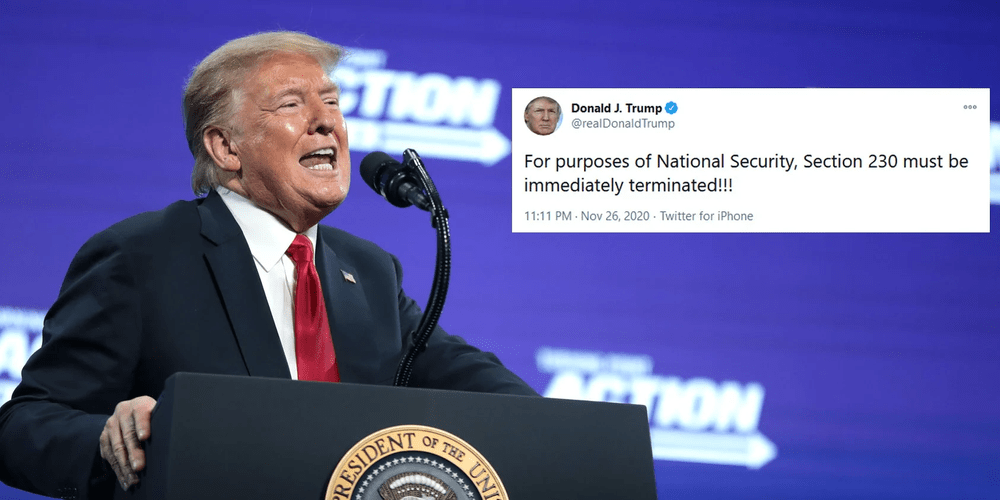 Trump Threatens to Veto Defense Bill Over Section 230, Verizon and Pole Attachments, One-Ring Robocalls